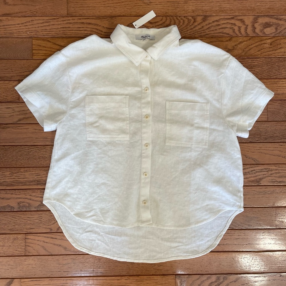 Madewell Breezewoven Beachside Shirttail Top
